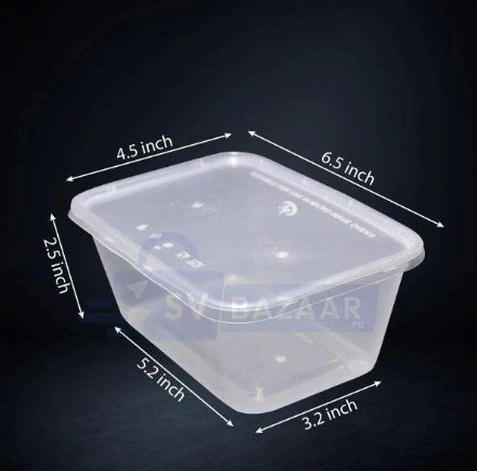 (250 Pc Carton) 1000 ml - Disposable Plastic Food Packaging Container