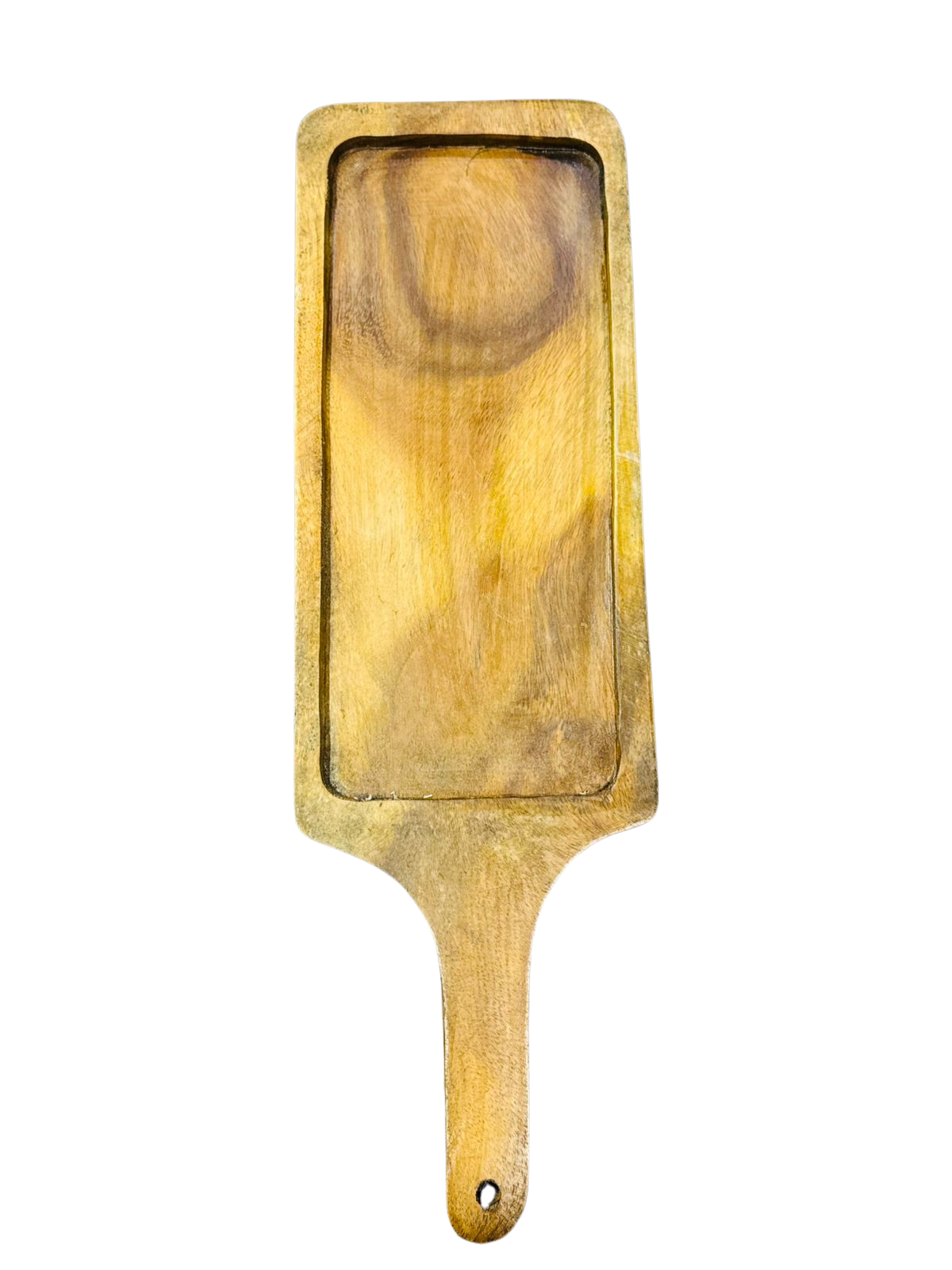Compact Wooden Serving Pan – Perfect for Steaks, Burgers, and Fries