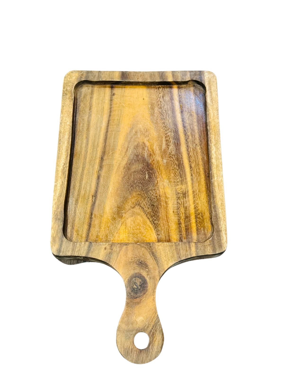 Large Wooden Serving Pan – Perfect for Family-Style Steaks, Burgers, and Fries