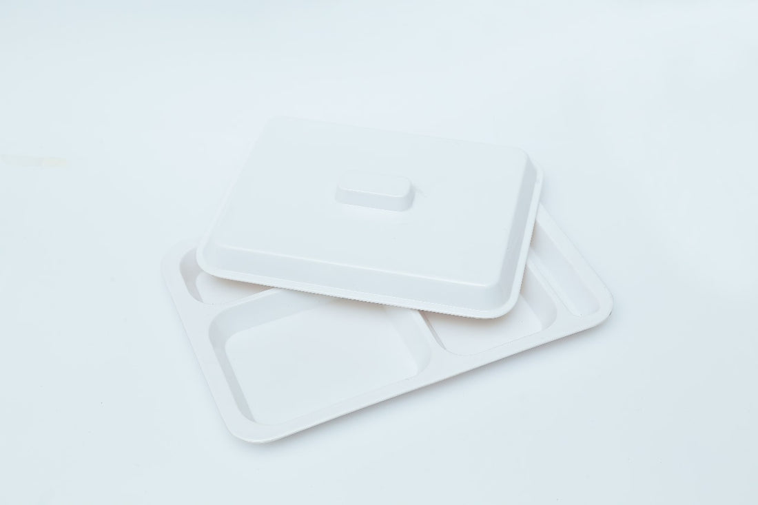 5 portion tray with lid
