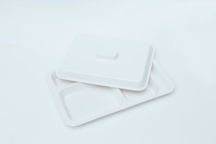 5 portion tray with lid