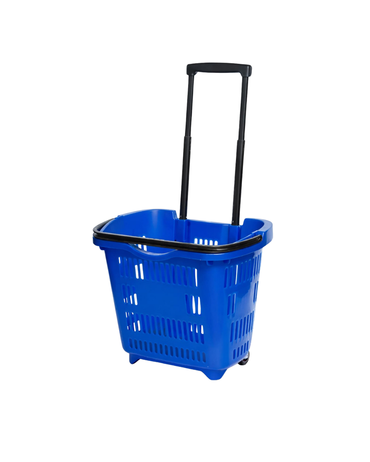 50 Litre Plastic Shopping Trolley with Wheels | Heavy-Duty Store Basket – Store It